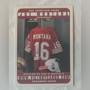 Vintage Joe Montana San Francisco 49ERS Autographed Victory Promotional Jersey